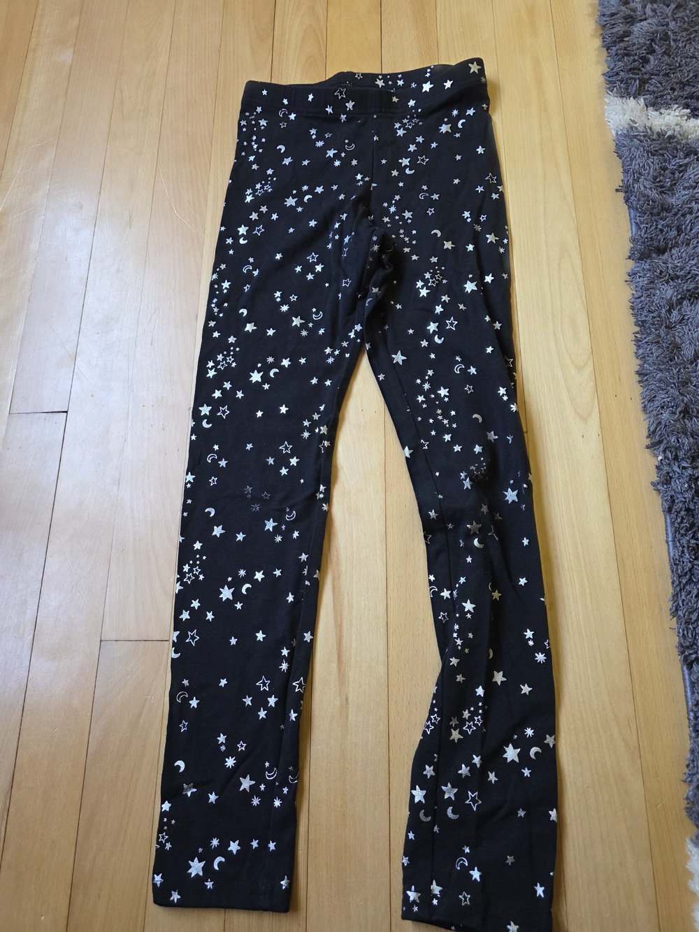 Old Navy Black Leggings with White Star & Moon Print
